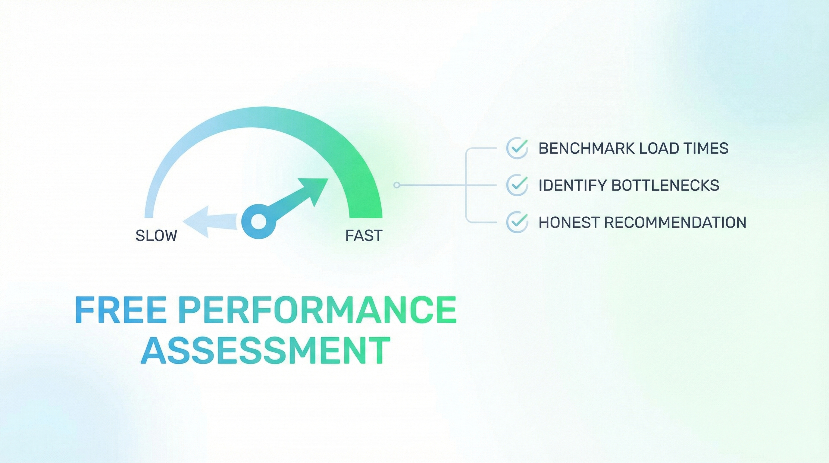 Free performance assessment: Benchmark, identify bottlenecks, get honest recommendation Free performance assessment: Benchmark, identify bottlenecks, get honest recommendation