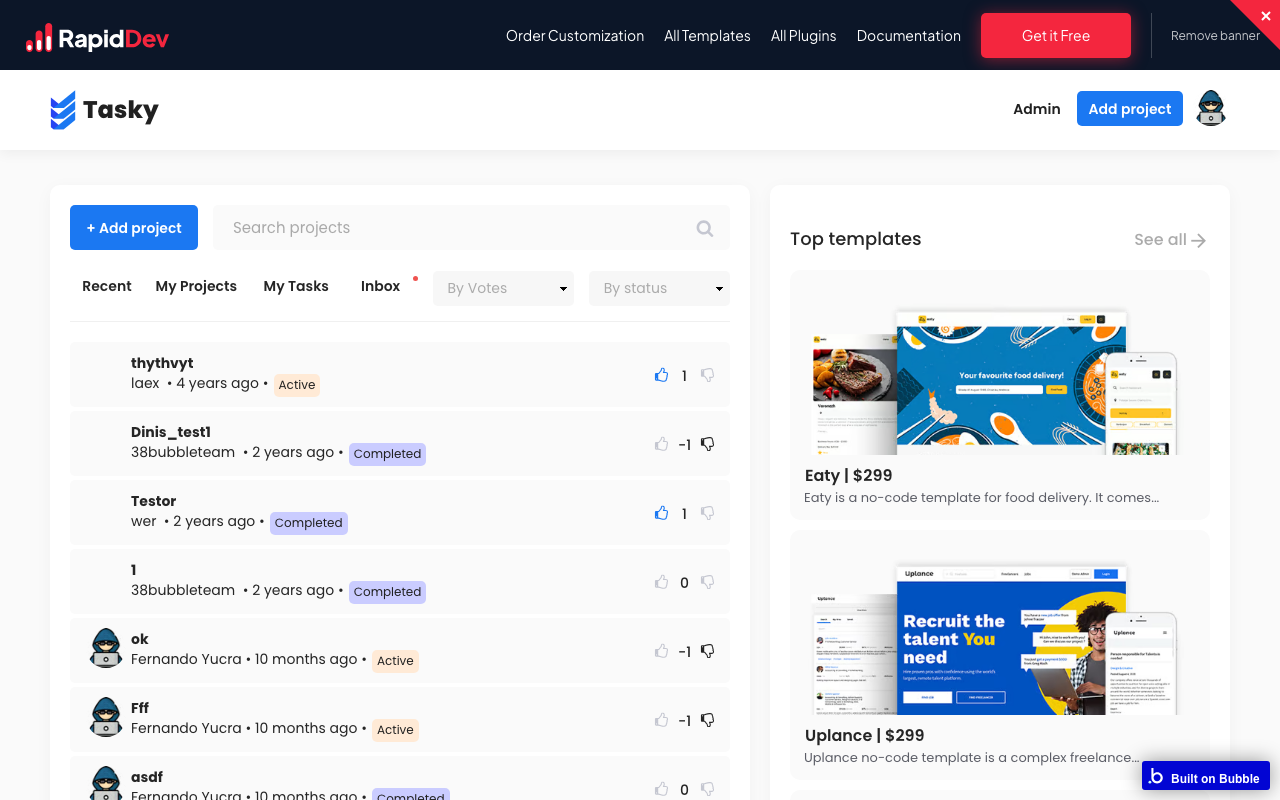 Tasky – Project Management — Bubble template preview